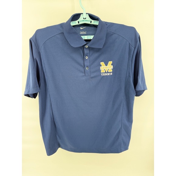 Nike Men Navy Blue Marist Tennis Polo Shirt Short Sleeve Large - Picture 1 of 7
